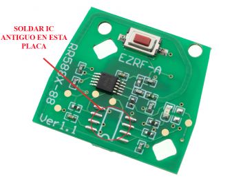 Producto genérico - Placa base sin IC (circuito integrado) para telemando 434 Mhz de 1 botón para vehículos Fiat